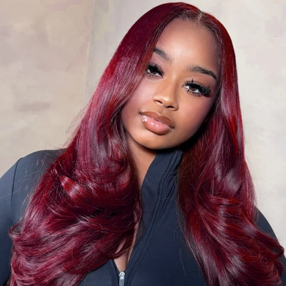 Sleek Flaming Red Wig